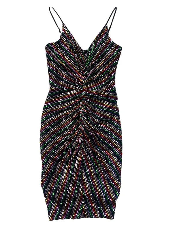 Dress Party Midi By Dress The Population In Rainbow Print, Size: SSheath Dress