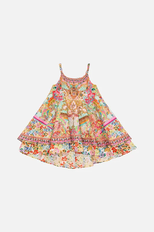 BABIES RUFFLE HEM DRESS AN ITALIAN WELCOMEFleece-lined Dress