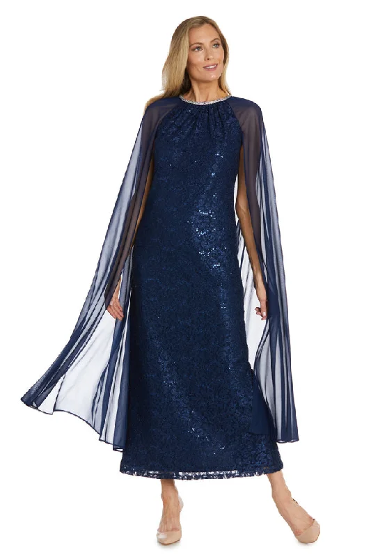 R&M Richards 2887 Long Mother of the Bride Maxi Formal Cape DressTightspin