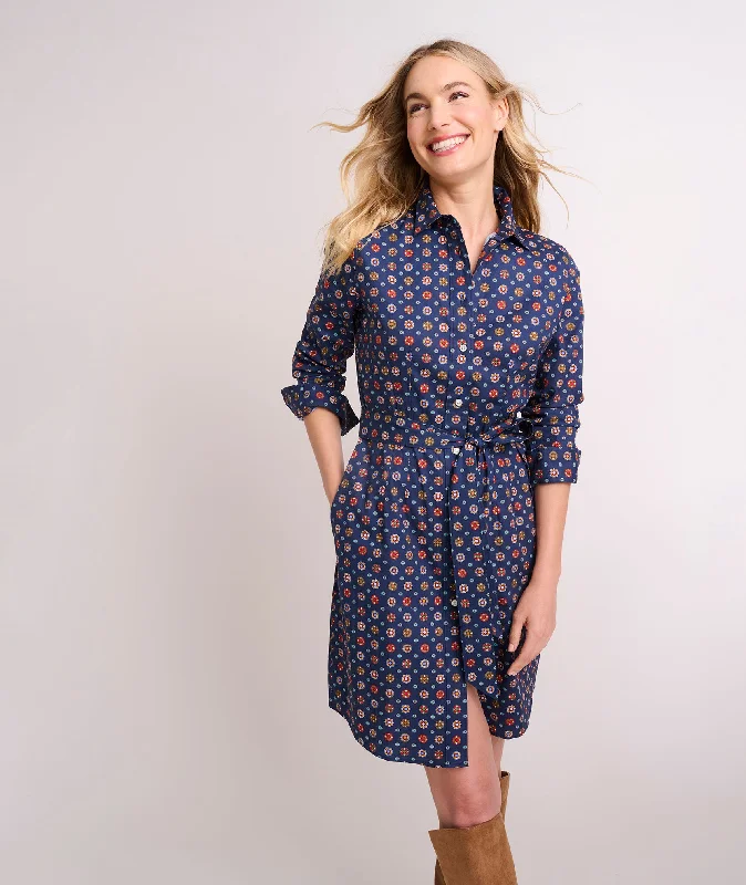 Stretch Cotton Printed Sydney Shirt Dress - FINAL SALEEthnic Dress