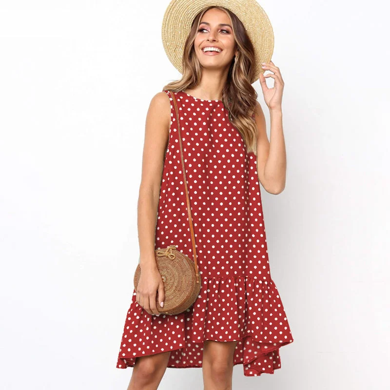 Women's Polka Dot Chiffon DressKaftan Dress