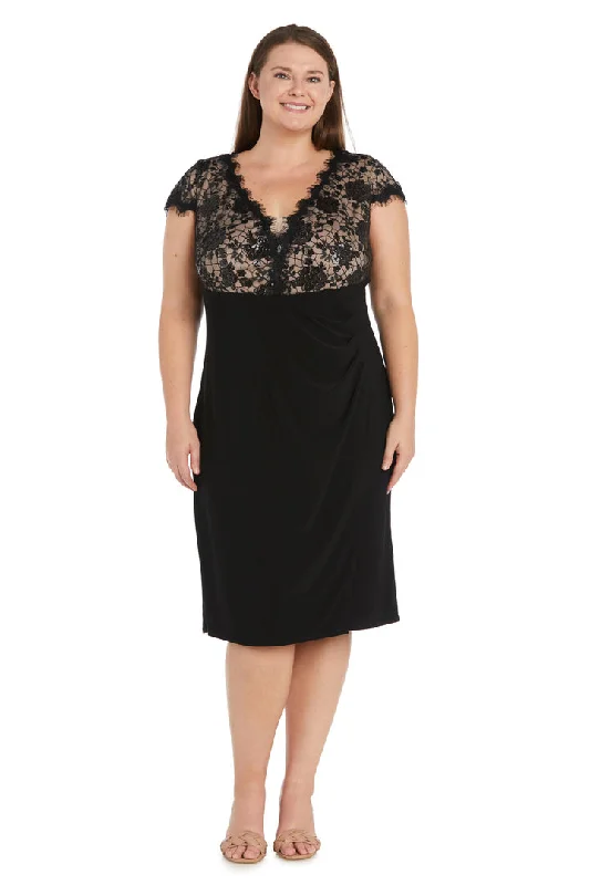 R&M Richards 1582W Short Sequin Plus Size Cocktail DressTightbeat