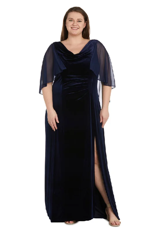 R&M Richards 9111W Plus Size Long Formal Velvet GownTightest