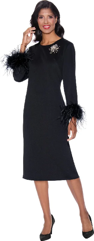 Black 18W Divine Apparel SL1871 Formal Long Sleeve Midi Dress SaleTightcircle