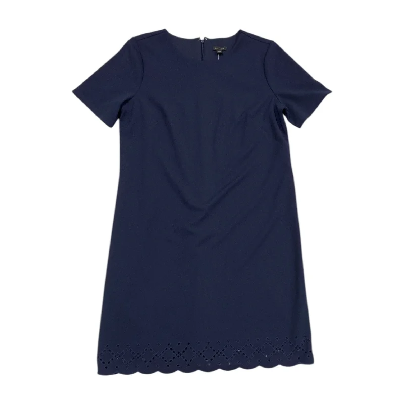 Dress Casual Midi By Ann Taylor In Navy, Size: 10Long-sleeve Dress