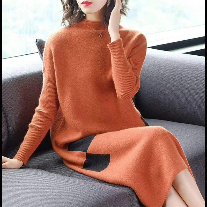 Women's Knitted Orange DressTactical Dress