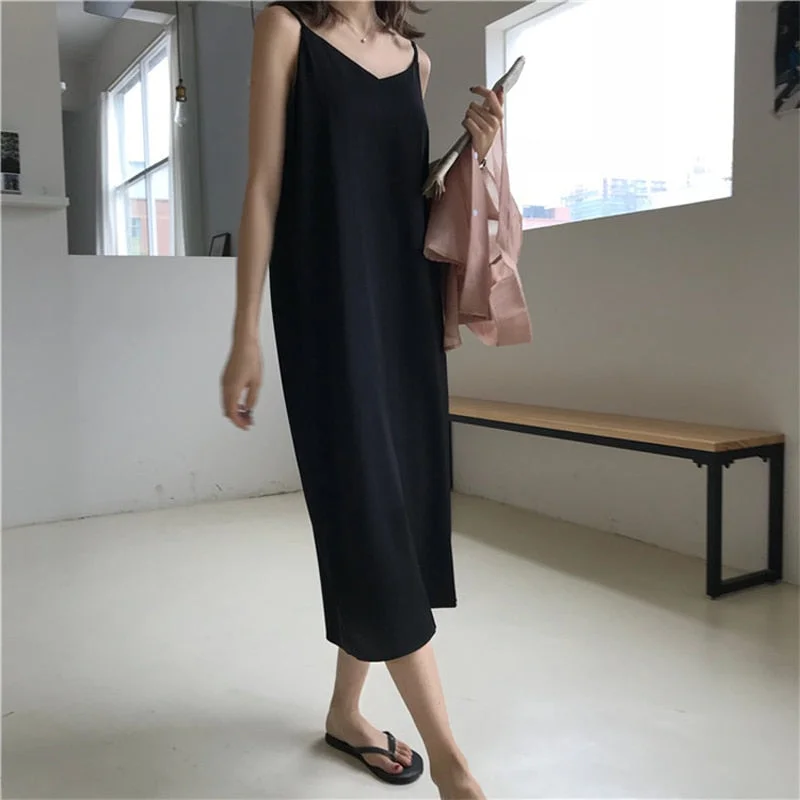 Women's Loose Sleeveless Maxi DressKimono Dress