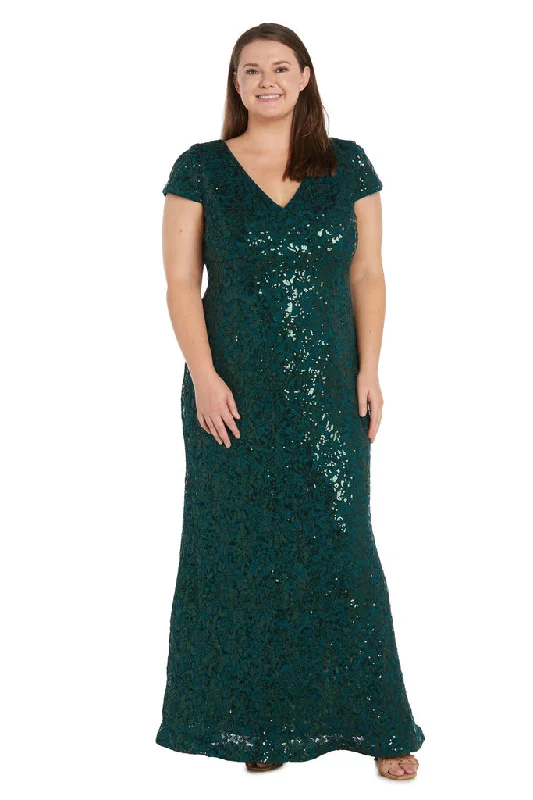 R&M Richards 2858W Long Plus Size Sequin Formal Evening DressTightspot