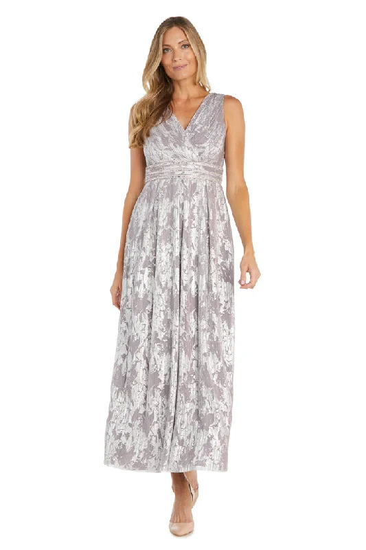 R&M Richards 1198 Long Formal Metallic Printed DressTightrhythm