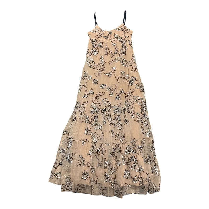 Dress Casual Maxi By Anthropologie In Brown & Gold, Size: SOffice Dress