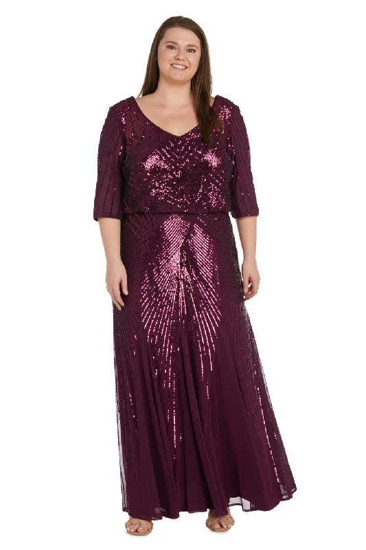 R&M Richards 9788W Sequined Beaded Long Plus Size DressTightoffense