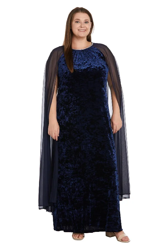 R&M Richards 2658W Long Formal Plus Size Cape DressTightgarter