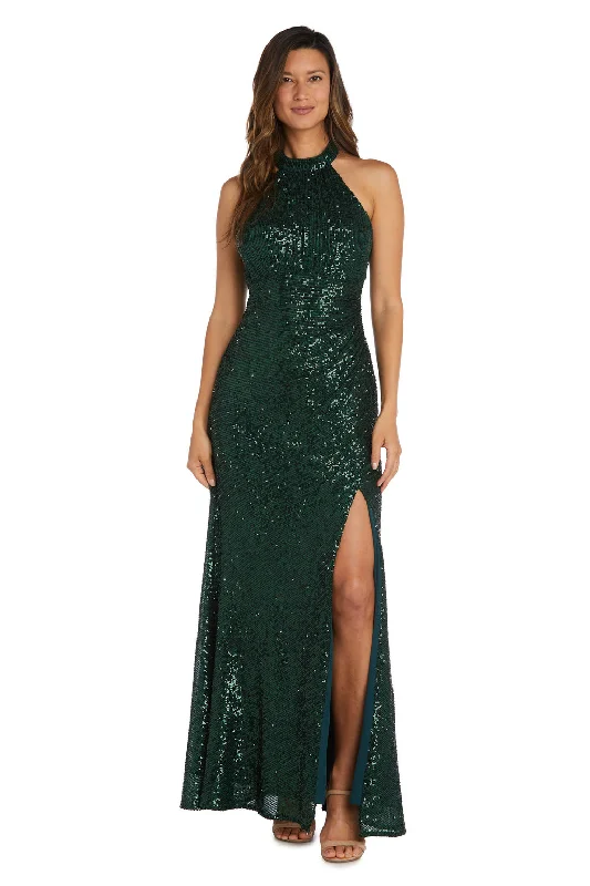 Nightway 22214 Long Halter Sequin Evening Formal DressTighthat