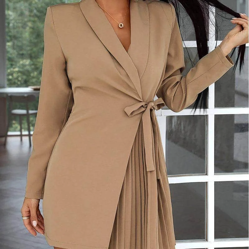 Women's Long-Sleeved Blazer DressCap-sleeve Dress