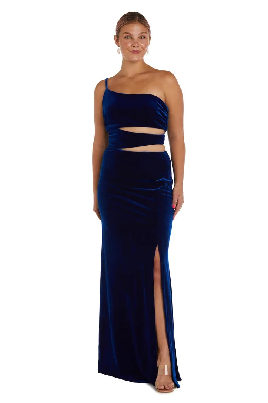 Morgan & Co 13051 Long Formal Velvet Prom DressTightsleeve