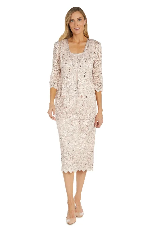 Blush 18 R&M Richards RM9285 Mother of the Bride Lace Jacket Midi Dress SaleTightband