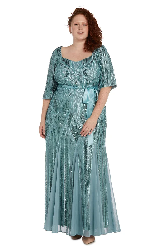 R&M Richards 9225W Plus Size Sequins Long Formal DressTightrace