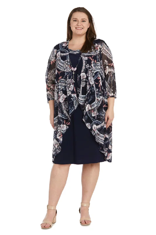 R&M Richards 9447W Plus Size Print Short Jacket DressTightplay