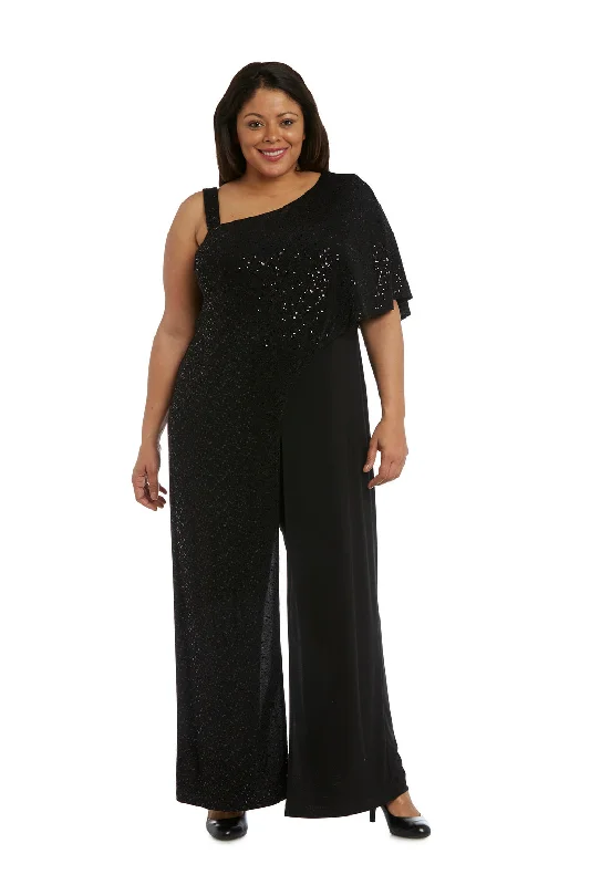 R&M Richards 3096W Long Sequined Overlay JumpsuitTightcorner