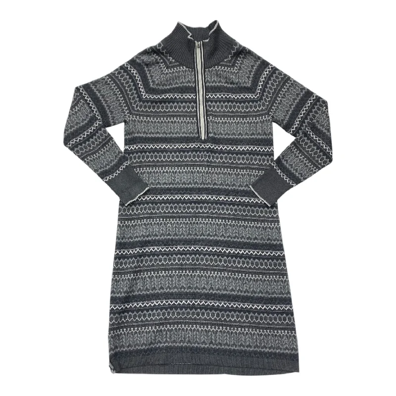 Dress Sweater By Eddie Bauer In Grey & White, Size: MSpaghetti Strap Dress