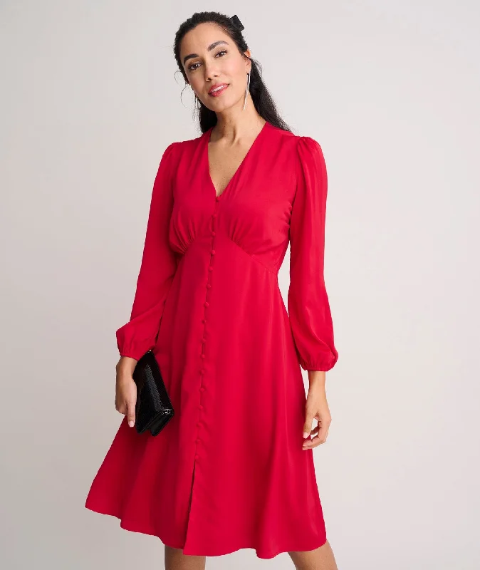 Satin V-Neck Malorie Dress - FINAL SALEBridal Dress