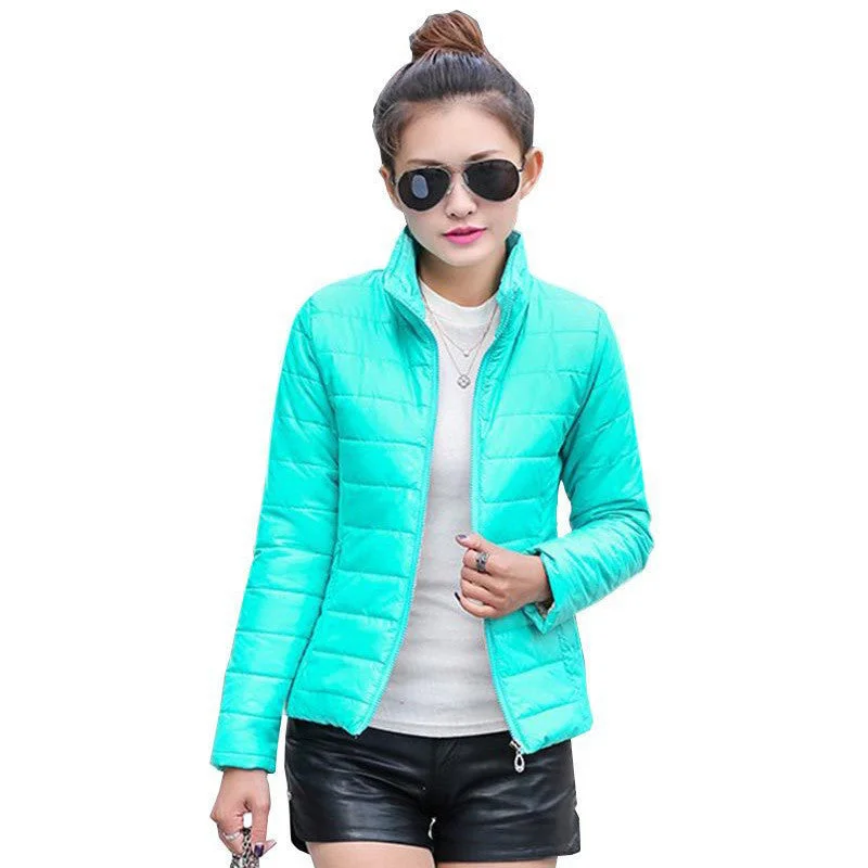 Linen Jacketswomen's jacket to keep warm in winter padded silk ladies fashion casual Slim padded winter jacket 269T