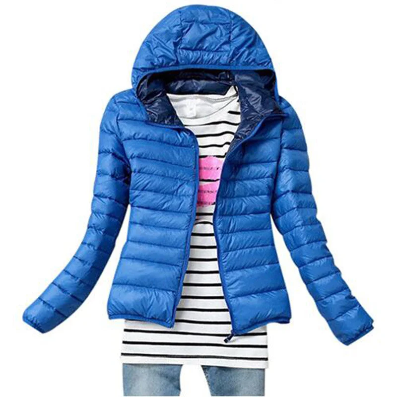 Hiking Jackets5 Color Winter Jacket Women Outerwear Slim Hooded Down Jacket Woman Warm Down Coat padded