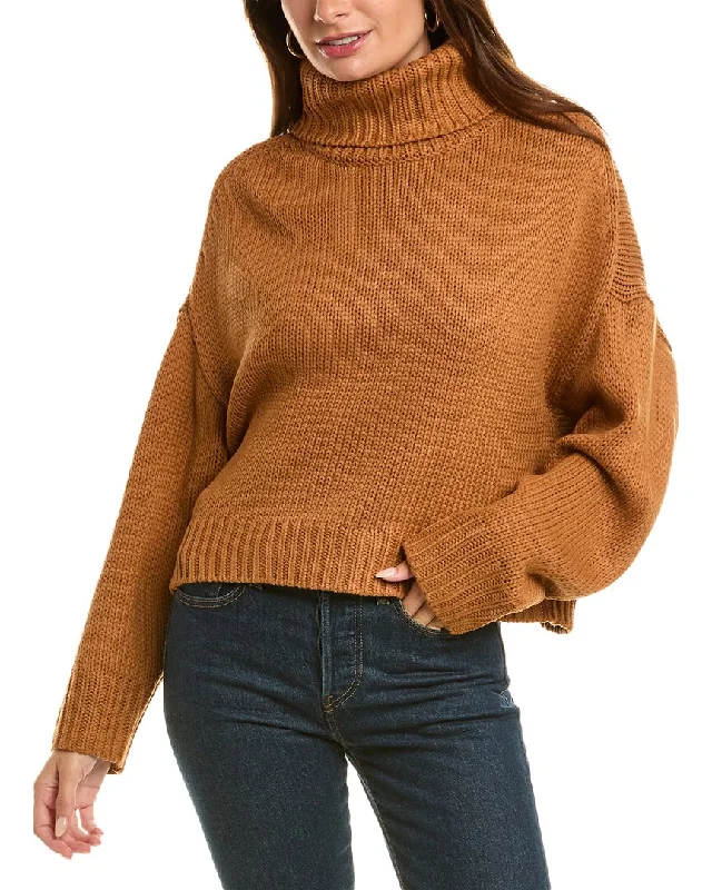 525 America Edie Turtleneck PulloverAsymmetrical Knit Tops