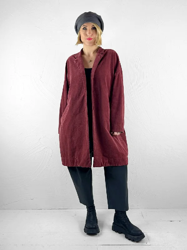 Amici by Baci Rust Red Cotton Velvet Jacket