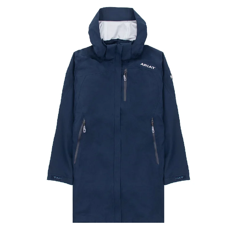 BlazersAriat Womens Coastal Coastal Long Waterproof Parka Navy Eclipse