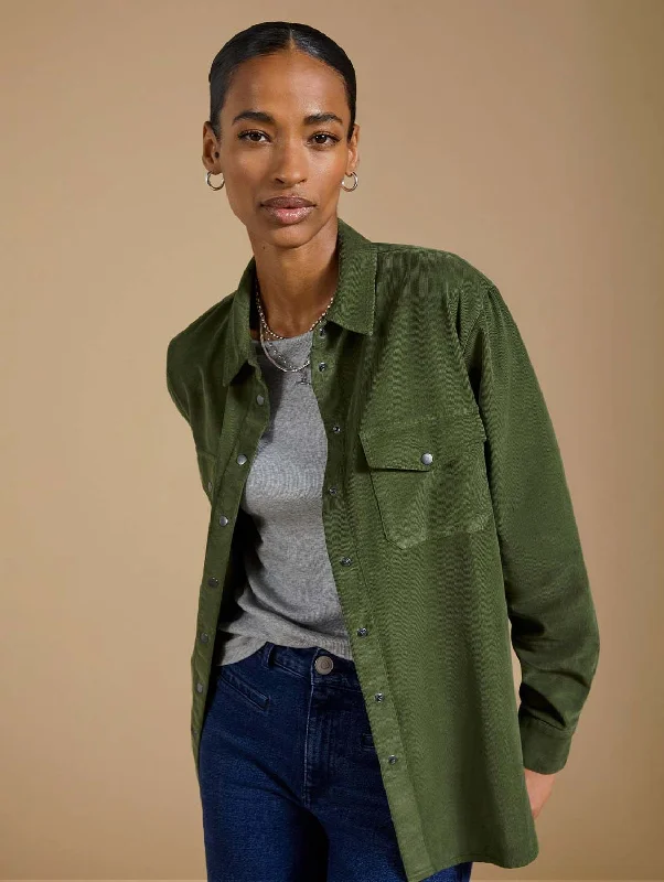 Sherpa JacketsBeata Organic Corduroy Relaxed Shirt | Light Khaki