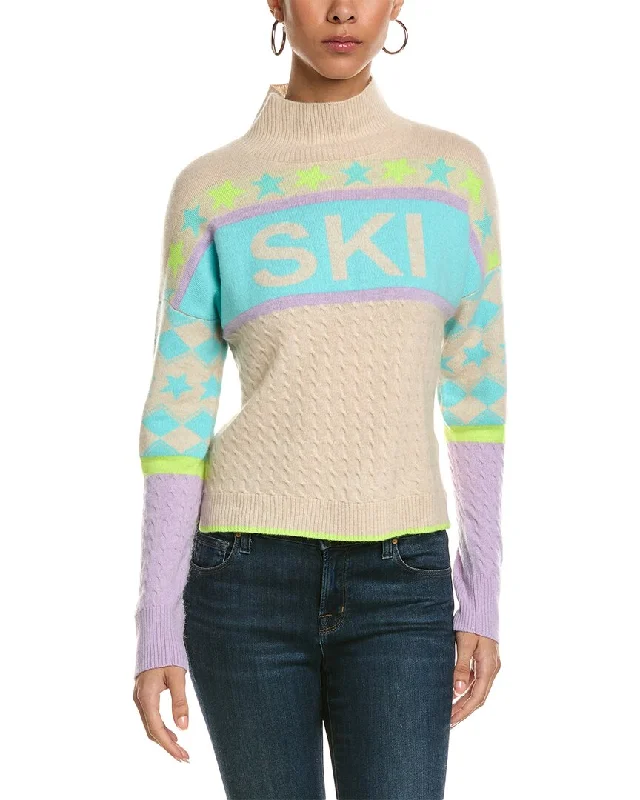 Brodie Cashmere Alpine Ski Mock Cashmere SweaterSequined Knit Tops