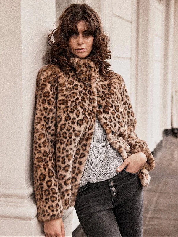 High-Fashion JacketsClaudia Luxe Recycled Vegan Faux Fur Jacket | Leopard