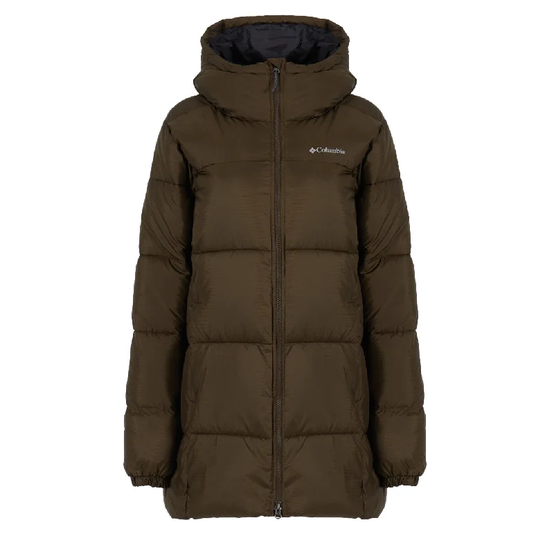 Wool JacketsColumbia Womens Puffect Hooded Mid Puffer Jacket Olive Green