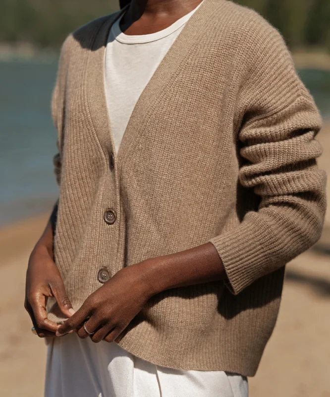 Cropped Cashmere Cocoon Cardigan