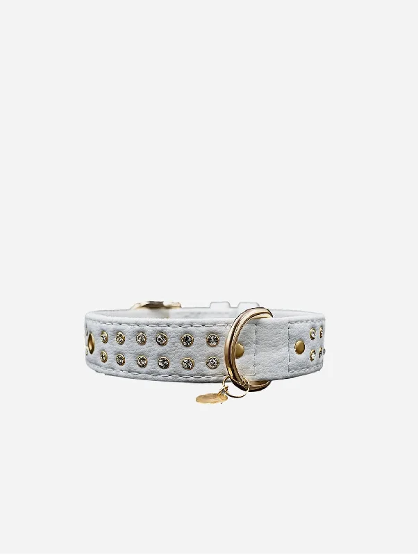 Velvet JacketsPiñatex® Vegan Leather Rhinestone Collar | White Snow