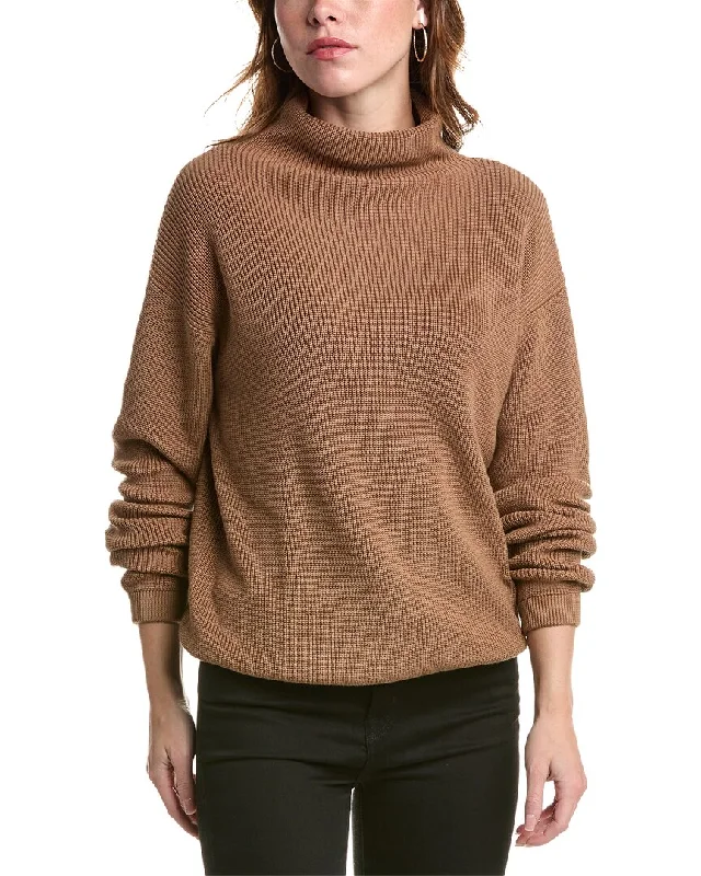 Edinburgh Knitwear Shaker Knit Funnel SweaterLuxury Knit Tops