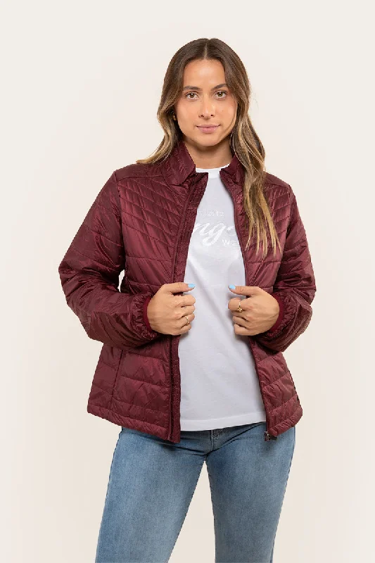 Field JacketsFrankie Womens Packable Jacket - Burgundy