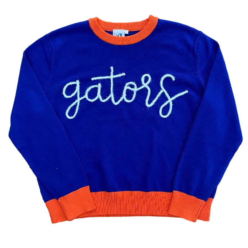 Glitter Script "Gators" Long Sleeve Sweater - LicensedAsymmetrical Knit Tops