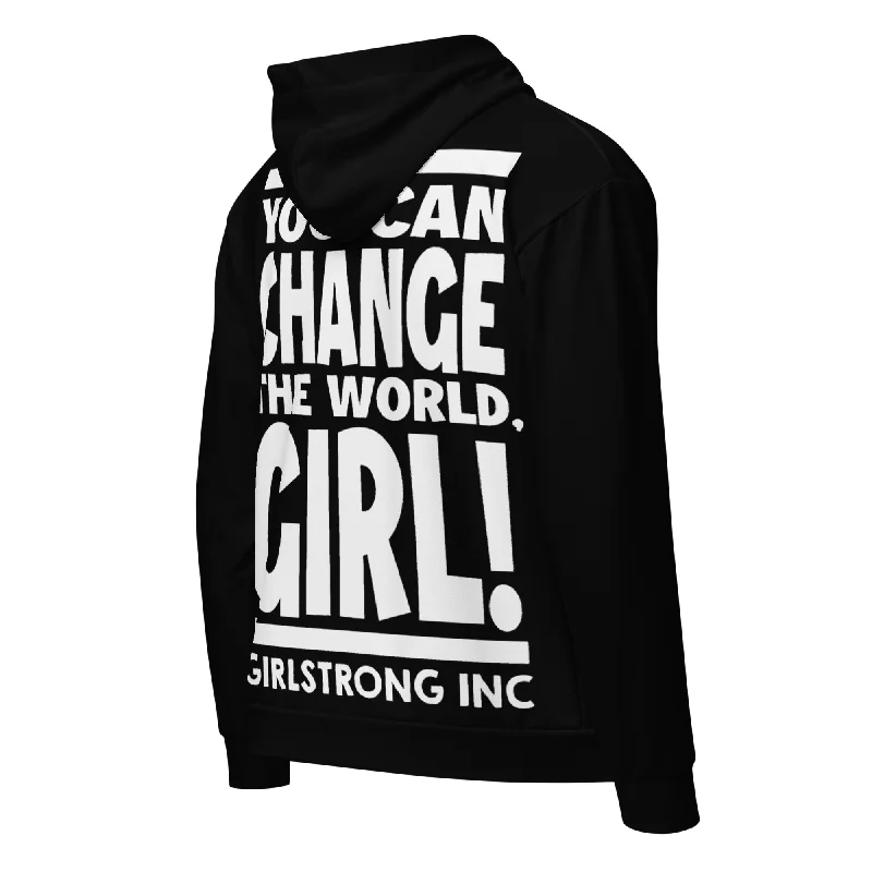 Hooded JacketsGS GRAPHIX ZIP HOODIE BLACK - YOU CAN CHANGE THE WORLD, GIRL!