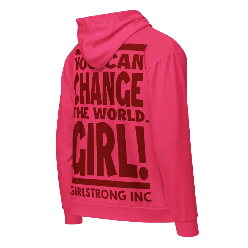 Quilted JacketsGS GRAPHIX ZIP HOODIE HOT RED - YOU CAN CHANGE THE WORLD, GIRL!