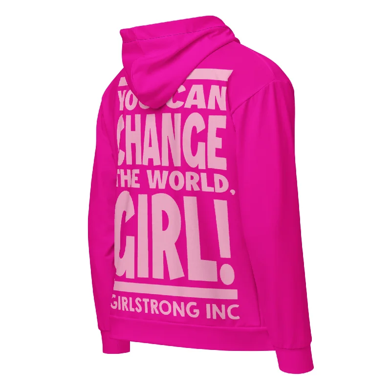 Punk JacketsGS GRAPHIX ZIP HOODIE PRETTY PINK - YOU CAN CHANGE THE WORLD, GIRL!