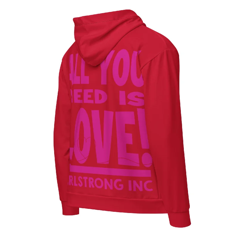 Artist JacketsGS GRAPHIX ZIP HOODIE RED - ALL YOU NEED IS LOVE