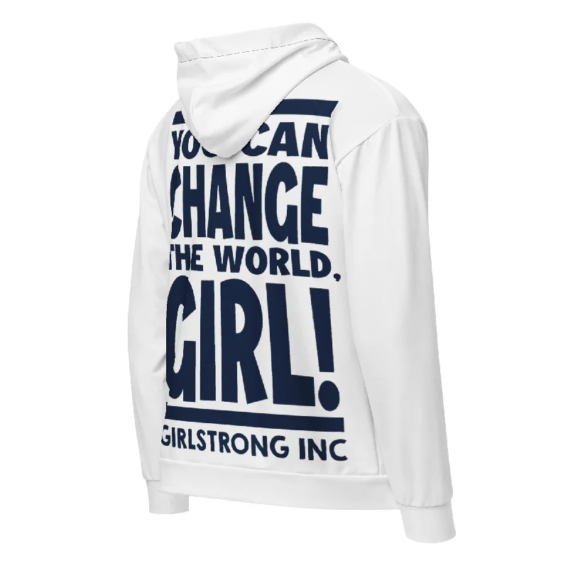 Fleece JacketsGS GRAPHIX ZIP HOODIE WHITE - YOU CAN CHANGE THE WORLD, GIRL!