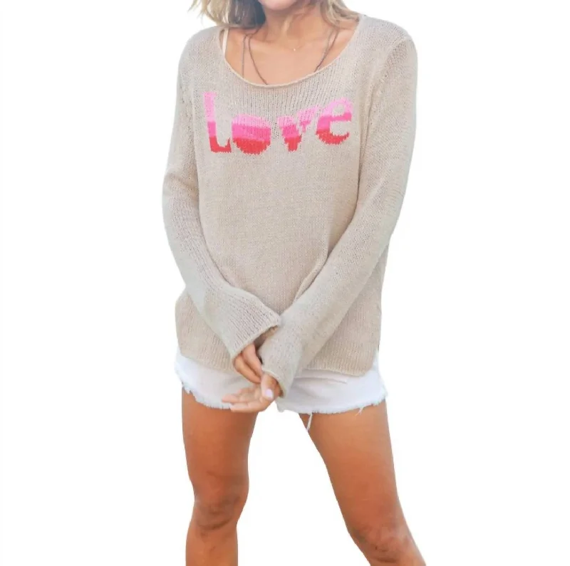 Love Crew Sweater In KhakiCollege Knit Tops