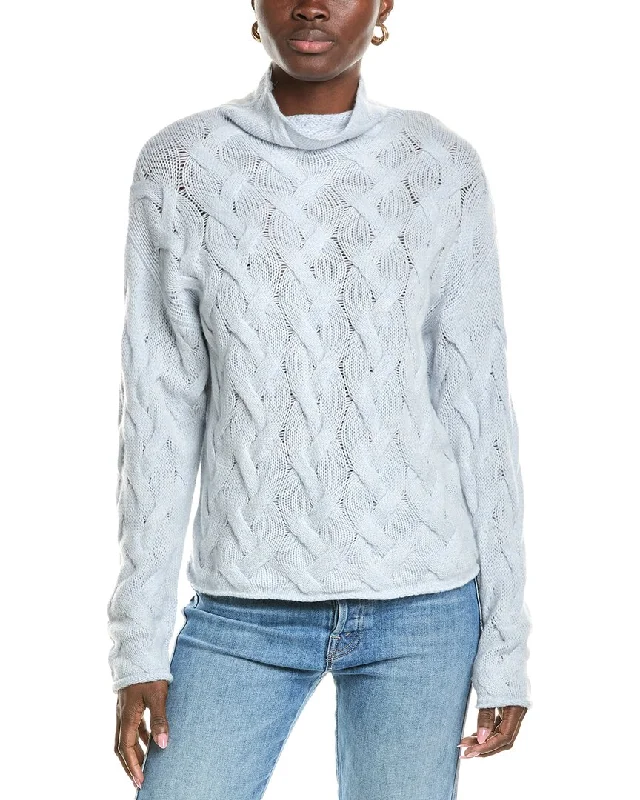 NAADAM Sculptural Cable Turtleneck Wool & Cashmere-Blend SweaterFestival Knit Tops