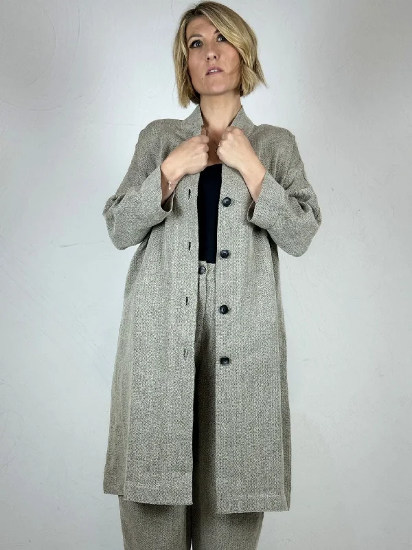 Recycled Fabric JacketsNature Neokla Herringbone Linen Jacket