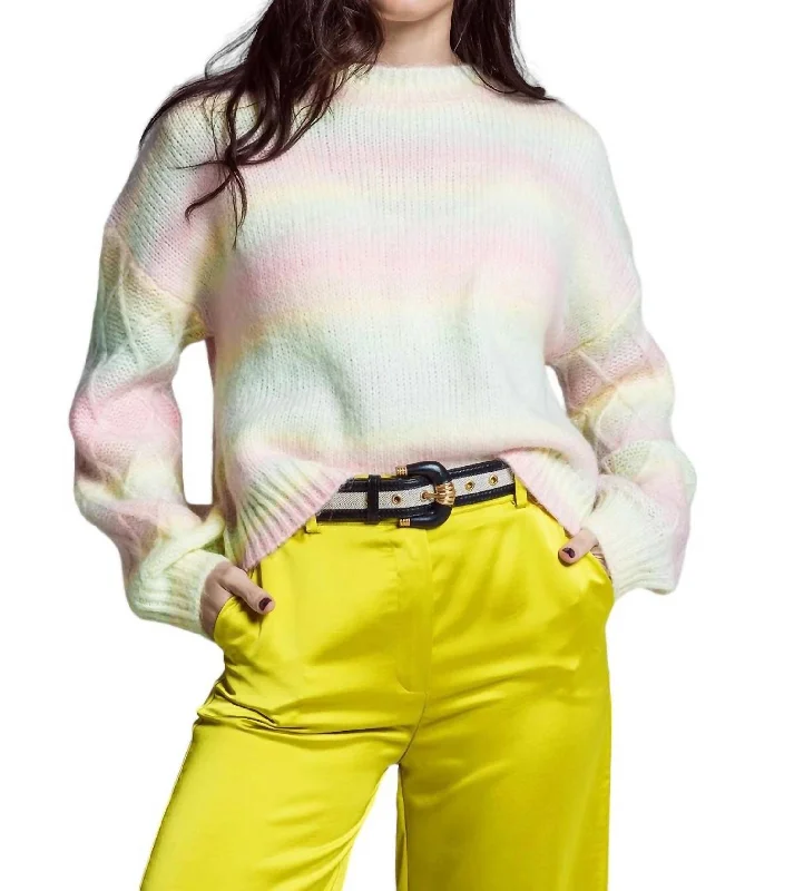 Oh Ombre' Pastel Sweater In RozeRibbed Knit Tops