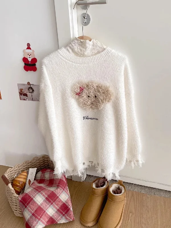 Sweet soft round neck long-sleeved knitted sweater    S4723Thermal Knit Tops