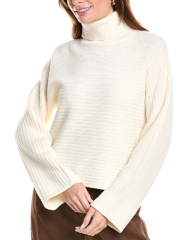 Theory Ribbed Wool TurtleneckPlush Knit Tops